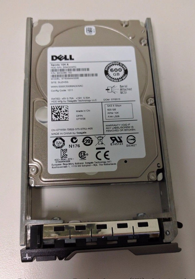 Drive del hard disk del server di Dell, disco rigido 600GB 10K 6Gb/s 7YX58 ST600MM0006 di sata 10k